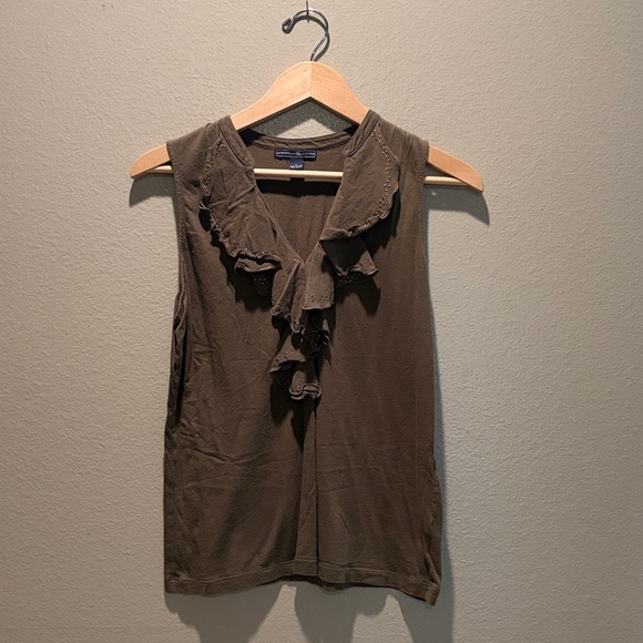 American Living Women’s top Size Large blouse color green sleeveless - Picture 3 of 16